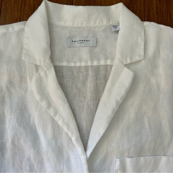Equipment Boxy White Linen Blouse - Picture 4 of 5